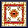 Italian-Made Scarf (Dark Blue/Gold/Orange)