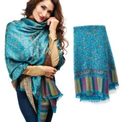 Shimmering Shawl (Peacock Blue)