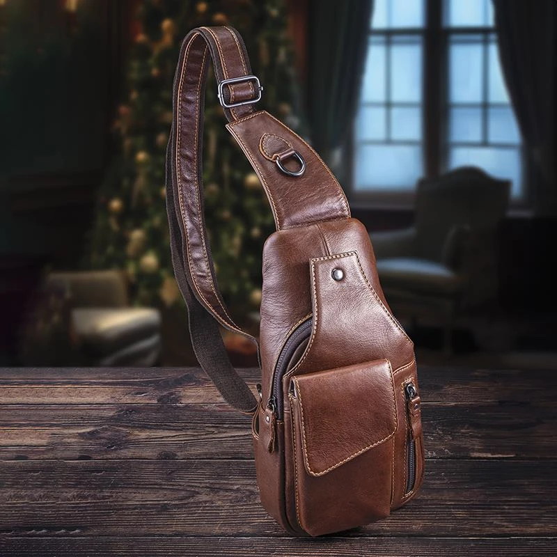 Men's Essential Leather Shoulder Bag