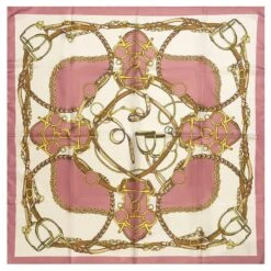 Italian-Made Equestrian Pink Scarf