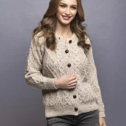 Genuine Irish Wool Cardigan (Oatmeal)