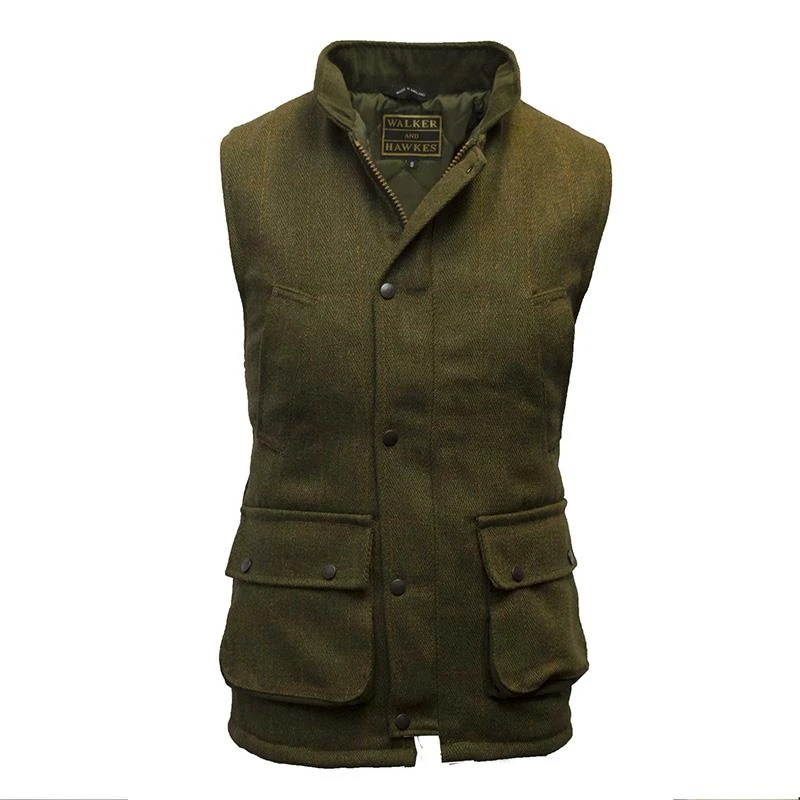 Derby Tweed Shooting Waistcoat Country Gilet (Light Sage) - Image 2