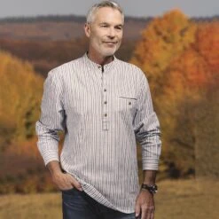 Grandfather Shirt (Pin Stripe)